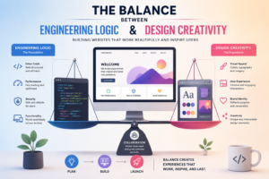 Balance between engineering logic and design creativity in website building